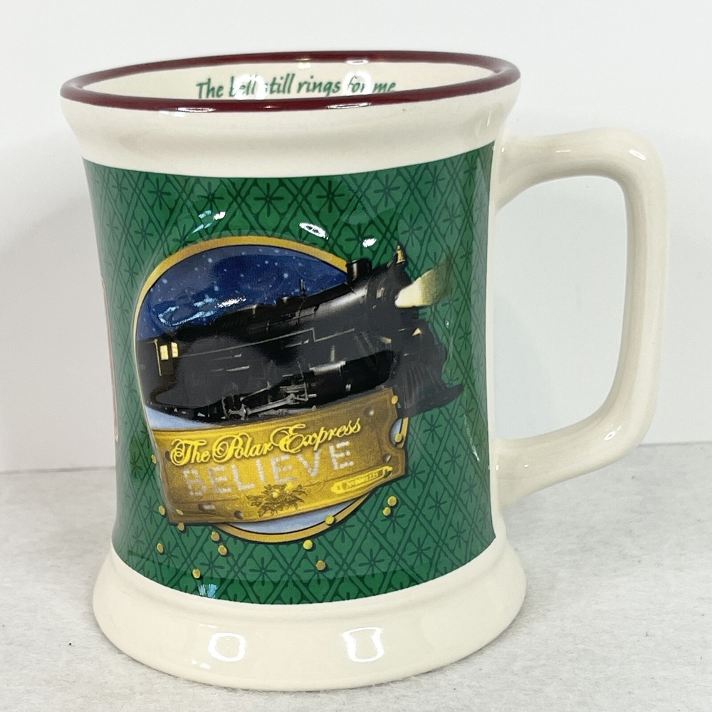 The Polar Express Hot Chocolate Christmas Mug Coffee Tea Believe Train Ticket